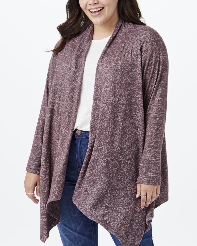 Front of plus size Nisha Waterfall Cardigan by Cameo | Dia&Co | dia_product_style_image_id:145249